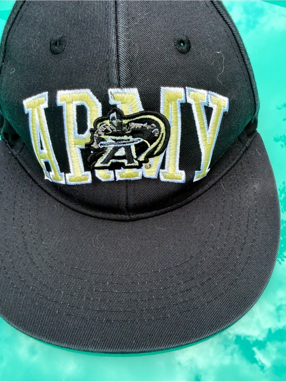 Champion Black Snapback Hat with Gold/White Army Embroidery